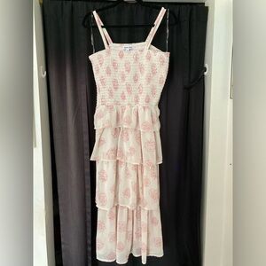Cream and rose colored floral dress